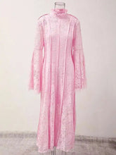 Solid High Quality Evening Dresses For Women Stand Collar High Waist Long Sleeve Thin Elegant Dress Female Clothing voguable