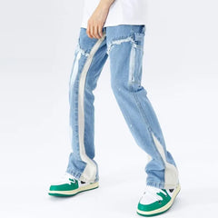 Kanye Y2K Streetwear Baggy Flare Jeans Cargo Pants Men Clothing Drawstring Sweatpants Male Denim Trousers Pantalon Homme voguable