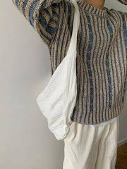 Trendy Striped Twists Knitted Sweaters 2024 Autumn Y2k Men Loose O Neck Long Sleeve Knit Pullover Vintage Warm Sweater Jumpers voguable