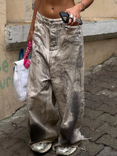 Voguable Tie Dye Vintage Jeans Oversize Baggy Y2K Streetwear Washed Straight Leg Pants Low Waist Women Denim Trouser Korean voguable