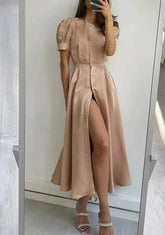 Voguable Autumn/Winter New Women's Fashion Elegant Style Pearl Cardigan Short Sleeve Long Sleeve Dress Women's Wear voguable
