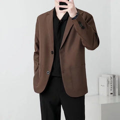 Voguable Spring Brown Black Blazer Men Slim Fit Fashion Social Men Dress Jacket Business Formal Jacket Men Office Suit Jacket S-3XL voguable