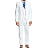 Voguable Men Suit 3 Pieses Jacket Vest With Pant White Single Button Solid Color For Wedding Birthday Business Office Casual Work Set voguable