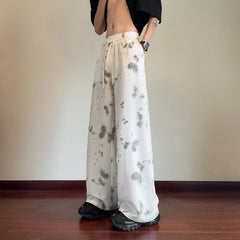 Men Casual Pants Loose Elastic Waist Straight Leg Butterfly Print Comfort Streetwear Fashion Trendy Outdoor Summer Mens Clothing voguable