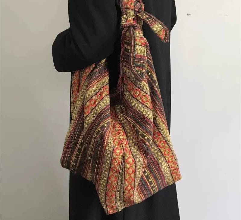 Vintage Y2k Aesthetic Grunge Women Handbags High-capacity Harajuku Striped Canvas Underarm Bag Luxury Design Shoulder Tote Bags voguable