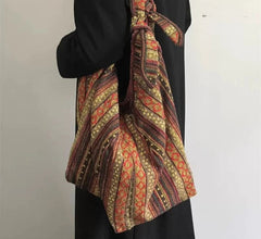 Vintage Y2k Aesthetic Grunge Women Handbags High-capacity Harajuku Striped Canvas Underarm Bag Luxury Design Shoulder Tote Bags voguable