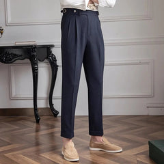 Light Luxury Men's Naples Draped Suit Pants Casual Solid Color Straight Premium Quality Dress Pants Wedding Banquet Business voguable