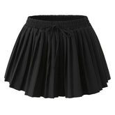 2025 Fashion Sweet New Skirt Solid Color All-match Pleat Skirt Korea Chic Elastic Waist Summer Short Skirt Female Clothing voguable