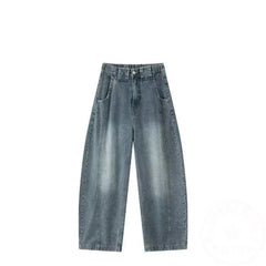 Voguable Four Season Men women Jeans Korean Version Student Casual Pants High Street Straight Loose Wide Leg Jeans Retro Baggy Jean voguable