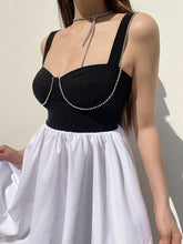 Black Diamonds Patchwork A-Line Strap Dress mysite