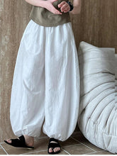 Oversize Women Pure Cotton Pants Summer Loose White Causal Lantern Trousers Fashion New Female Wide Leg Pants voguable