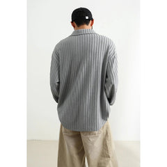 Voguable Soft Long Sleeve Casual Lapel Tee Shirt plus Size Men's Oversized Top Streetwear for Autumn Spring M-5XL voguable