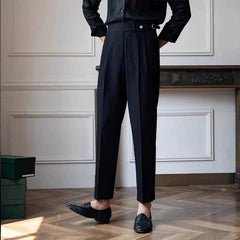 Light Luxury Men's Naples Draped Suit Pants Casual Solid Color Straight Premium Quality Dress Pants Wedding Banquet Business voguable