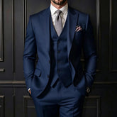 Voguable Men Suit 3 Pieces Gray Single Button With Lapel For Wedding Groom Banquet Party Prom Business Work Daily Jacket Vest With Pant voguable
