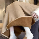 Voguable Knitted Skirt with Velvet Thickened High Waist Slim Mid-length Straight Skirt Women voguable