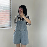 Voguable Blue Denim Shorts Female Summer Loose Wide Leg Shorts Korean Jumpsuit Shorts For Women voguable