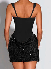 Voguable Sexy Sequined Spaghetti Straps Women Summer Dresses Fashion Slim Sleeveless Elegant Party Prom Dress Mini Club Vestidos voguable