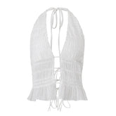 White Sexy Skirt 2 Piece Set Women Elegant Fashion Halter Crop Top And Maxi Skirt Female Beach Party Two Piece Set voguable