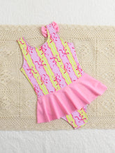 Voguable Girls Kids One Pieces Swimsuit Beach with Swim Ruffles Swimwear Bathing Suit Print Kids Knot Bikinis Bodysuit Summer voguable