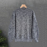 New Japanese Retro Men Sweater Light Luxury Knitted O Neck Grey Long Sleeve Pullover Casual Loose Premium Thickened Knitwear voguable