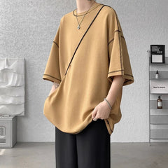 Summer Short Sleeve T-shirt Men Fashion Casual White Oversized T Shirt Men Streetwear Hip Hop Loose O-Neck Tshirt Mens Top S-2XL voguable