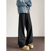 Spring Black Casual Pants Men Fashion Retro Washed Straight Pants Men Streetwear Korean Vintage Trousers Mens Clothing M-3XL voguable