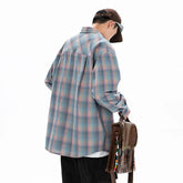 Oversized Long Sleeved Shirt Men Fashion Casual Shirt Men Streetwear Korean Loose Colorful Plaid Shirt Mens Vintage Shirts M-2XL voguable