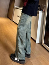 Blue Jeans for Men Washed Simple Fashion Vintage Straight Trousers High Street Personality Handsome Ulzzang Pantalones Hombre voguable