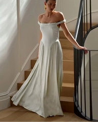 Elegant Solid Color Off Shoulder Fashion Long Dress Women's Backless Sleeveless Party Dresses New Spring Banquet Vestidos