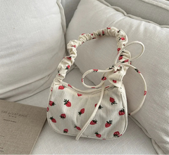 Women Summer Kawaii Cute Strawberry Print Shoulder Bags Fashion Y2k Aesthetic Casual Underarm Bag Japanese Fairy Sweet Handbags voguable