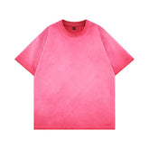 Mens Gradient Washed Loose Crew Neck Tee Streetwear Vintage Distressed Oversized Tshirt man Casual Fashion Trendy Basic Top 2025 voguable
