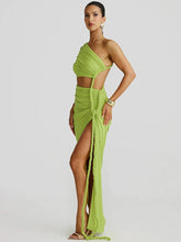 Off-shoulder Thigh High Split Sexy Maxi Dress For Women Fashion Strapless Sleeveless Ruched Bodycon Club Party Dress voguable