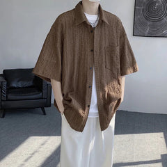 Summer Short Sleeved Shirt Men Casual White Shirt Men Streetwear Hip-hop Loose Hollow Shirt Mens Hawaiian Shirt Plus Size 5XL voguable