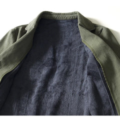 Voguable Autumn Winter New Casual Plush and Thickened Warm Suit Jacket for Men Ramie Loose Vintage Blazers for Men voguable