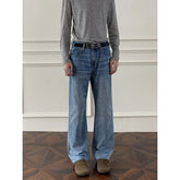 Autumn jeans Mens Classic Straight Leg Jeans Blue Washed Denim Trousers Wholesale Fall Fashion Casual Pants voguable