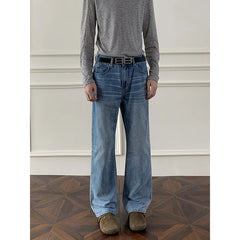 Autumn jeans Mens Classic Straight Leg Jeans Blue Washed Denim Trousers Wholesale Fall Fashion Casual Pants voguable