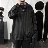 Mens Long Sleeve Shirts Solid Color Cargo Shirt for Men Business Casual Shirts For Men Brand Clothing High Quality Black Blouse gotmes-shop