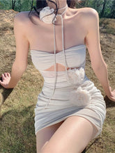 Voguable Summer Floral Sexy Elegant Dress Women Ruffled France Party Mini Dress Female Backless Korean Fashion Designer Fairy Dress voguable