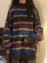 Voguable Harajuku Y2K Striped Sweater Women Streetwear Retro Oversize Knitted Pullover Loose Korean Casual All Match Vintage Tops voguable