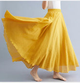 Voguable Summer Black Cotton Linen Women Skirt Maxi Faldas Ropa Mujer Loose Bottom Harajuku Saia Casual Boho Long Skirt Ladies Clothing voguable