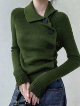 Voguable Green Slim Fit Knit Cardigan Women Long Sleeve Button Vintage Crop Bottoming Sweater Autumn Winter Retro Casual Elegant New Tops voguable