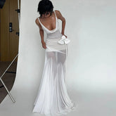 3Pcs Rose Bikini Sexy Swimsuit Women Push Up Swimwear Female Brazilian Biquini Ruffle Bathing Suit Long Skirt Beachwear Cover Up voguable