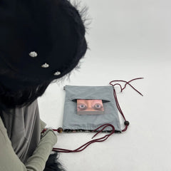 Patchwork Drawstring Vintage Plaid Backpack Y2k Aesthetic Women Grunge Schoolbags Streetwear Y2k Aesthetic Backpacks for Women voguable