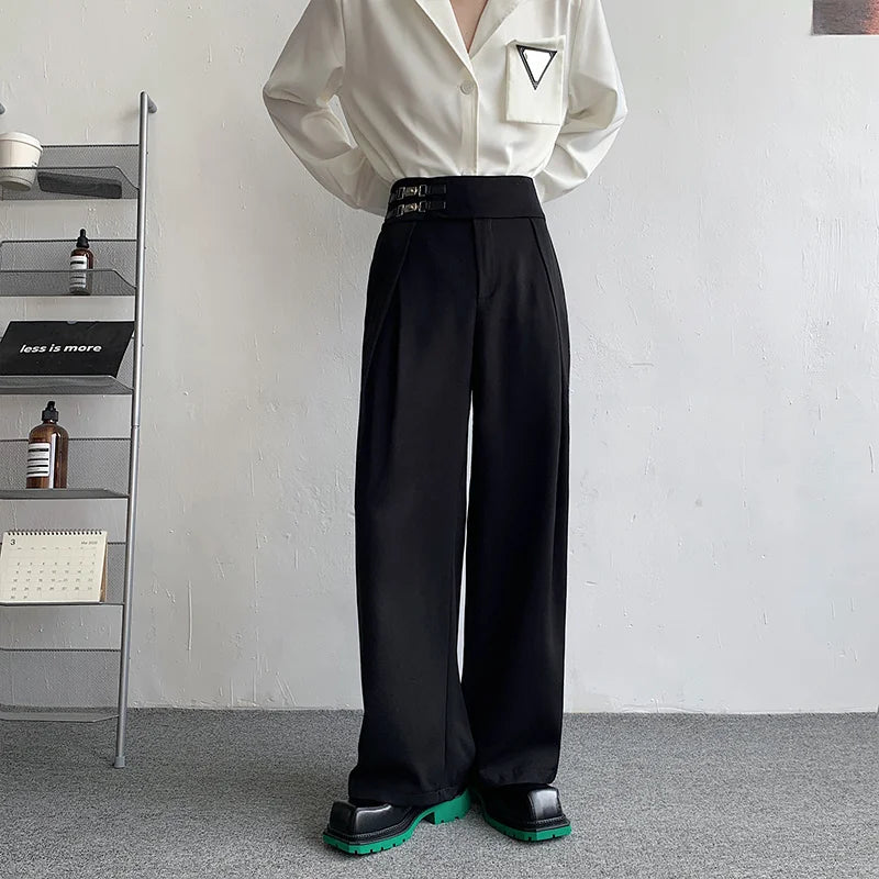 Voguable Black Suit Pants Men Fashion Social Men Dress Pants Korean Loose Oversize Straight Wide Leg Pants Men Formal Trousers M-XL voguable