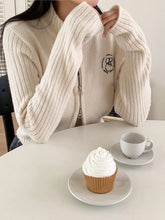 Voguable Double-ended Zipper Sweater Cardigan for Women Knitting Slim Sweaters Coat Female Casual Korean Knitwear Autumn Outfits voguable