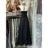 Voguable Vintage Slim Slash Neck Sleeveless Dress Women Y2K Gothic Black V Neck Dresses Summer High Street Chic Skinny Elegant Vestidos voguable