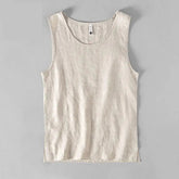 Voguable Men's Vintage Chinese Style Linen Vest Breathable Loose-Fit Casual Summer Waistcoat Zen Cotton-Linen Sleeveless Shirt M-5XL voguable