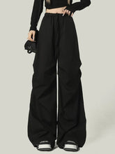 Black Y2K Streetwear Cargo Pant Women Vintage High Waist American Loose Trousers Hip Hop Retro Bf Wrinkles Paratrooper Pants New voguable
