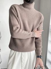 Voguable Knitted Sweaters for Men Turtleneck High Collar Black Man Clothes Pullovers Coat Jacket Letter Maletry New in Plus Size Casual voguable