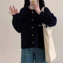 Button Up Cardigan Sweater for Women Cozy Knitted Long Sleeve Single Breasted Sweater Jacket Autumn Winter Casual Chic Outfit voguable